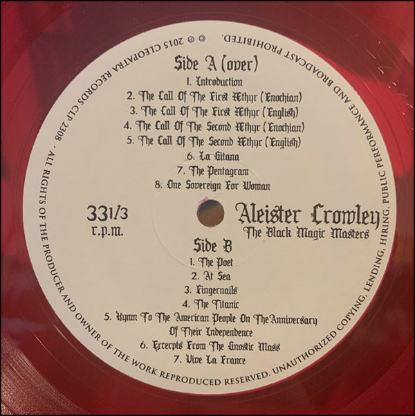 Aleister Crowley: The Evil Beast (Red Coloured Vinyl)