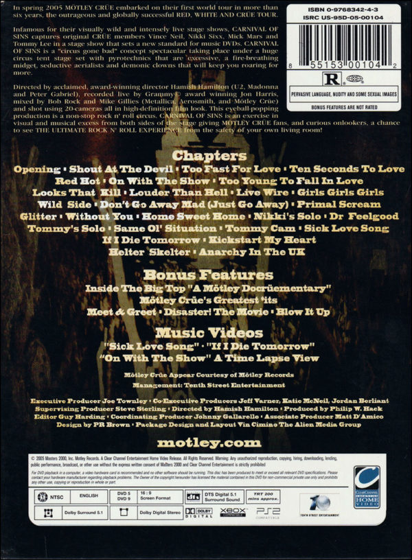 Motley Crue: Carnival Of Sins DVD