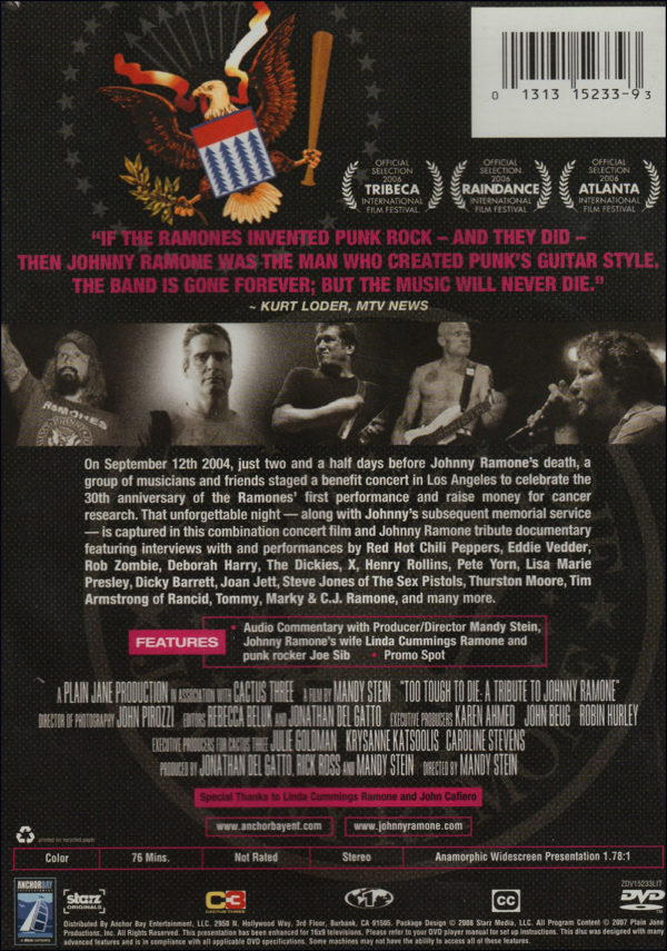 Johnny Ramone: Too Tough To Die DVD