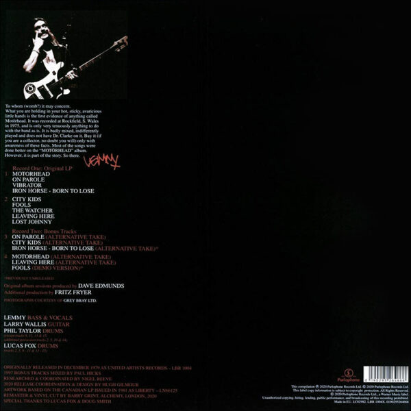 Motörhead: On Parole (Expanded & Remastered)