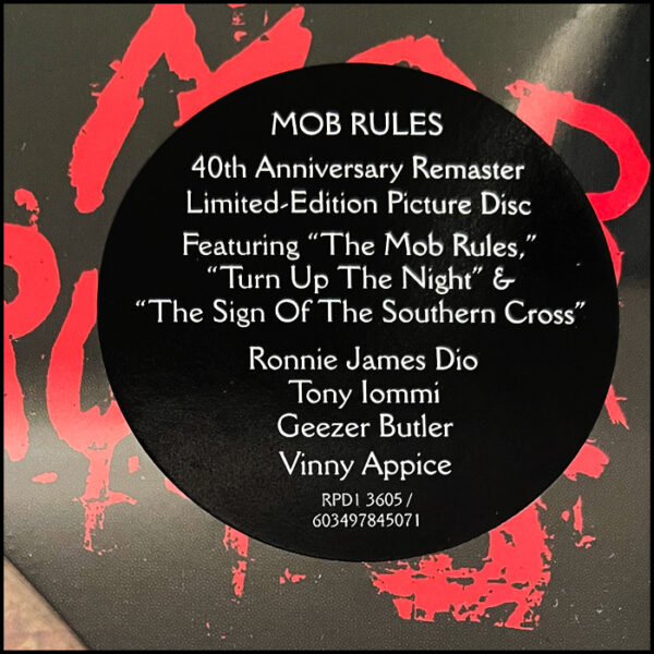 Black Sabbath: Mob Rules Picture Disc