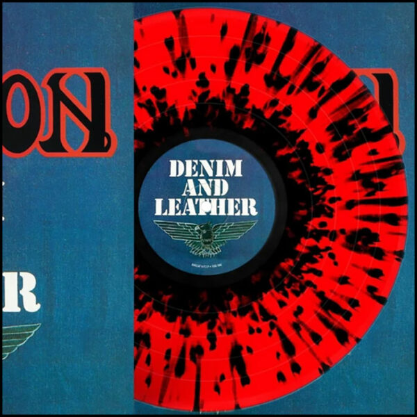 Saxon: Denim & Leather (Red/Black Splatter)