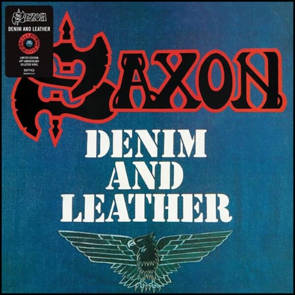 Saxon: Denim & Leather (Red/Black Splatter)