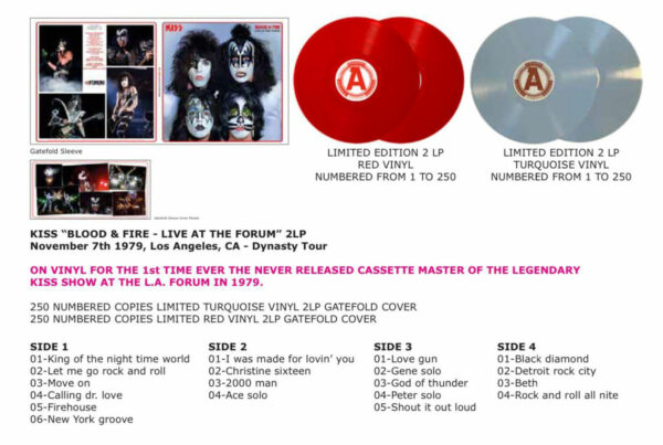 KISS: Blood & Fire - Live At The Forum 1979 2LP
