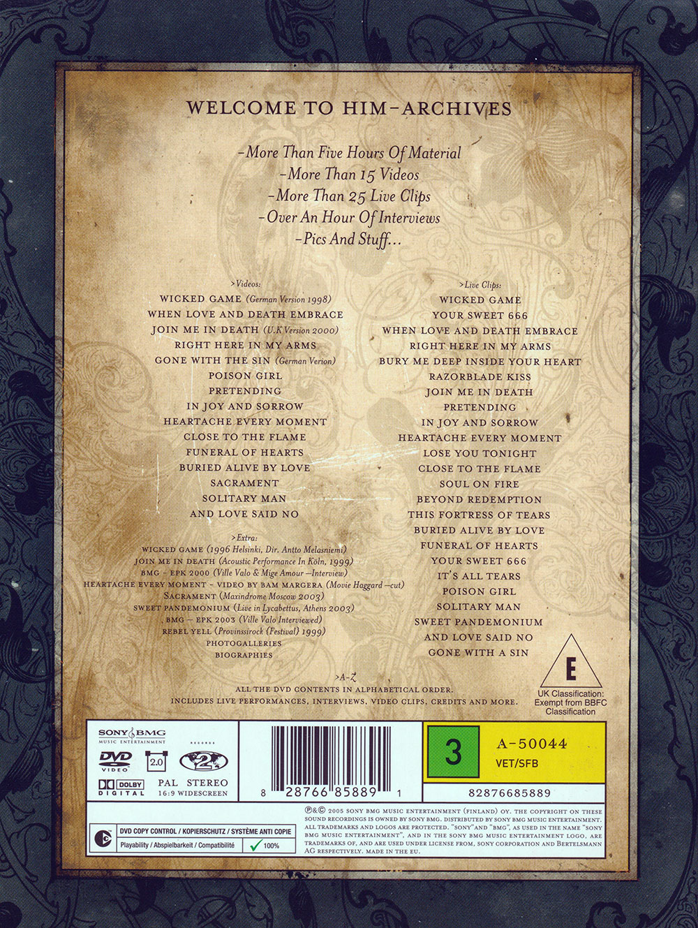 HIM Love Metal Archives Vol 1 (DVD) | Rue Morgue Records