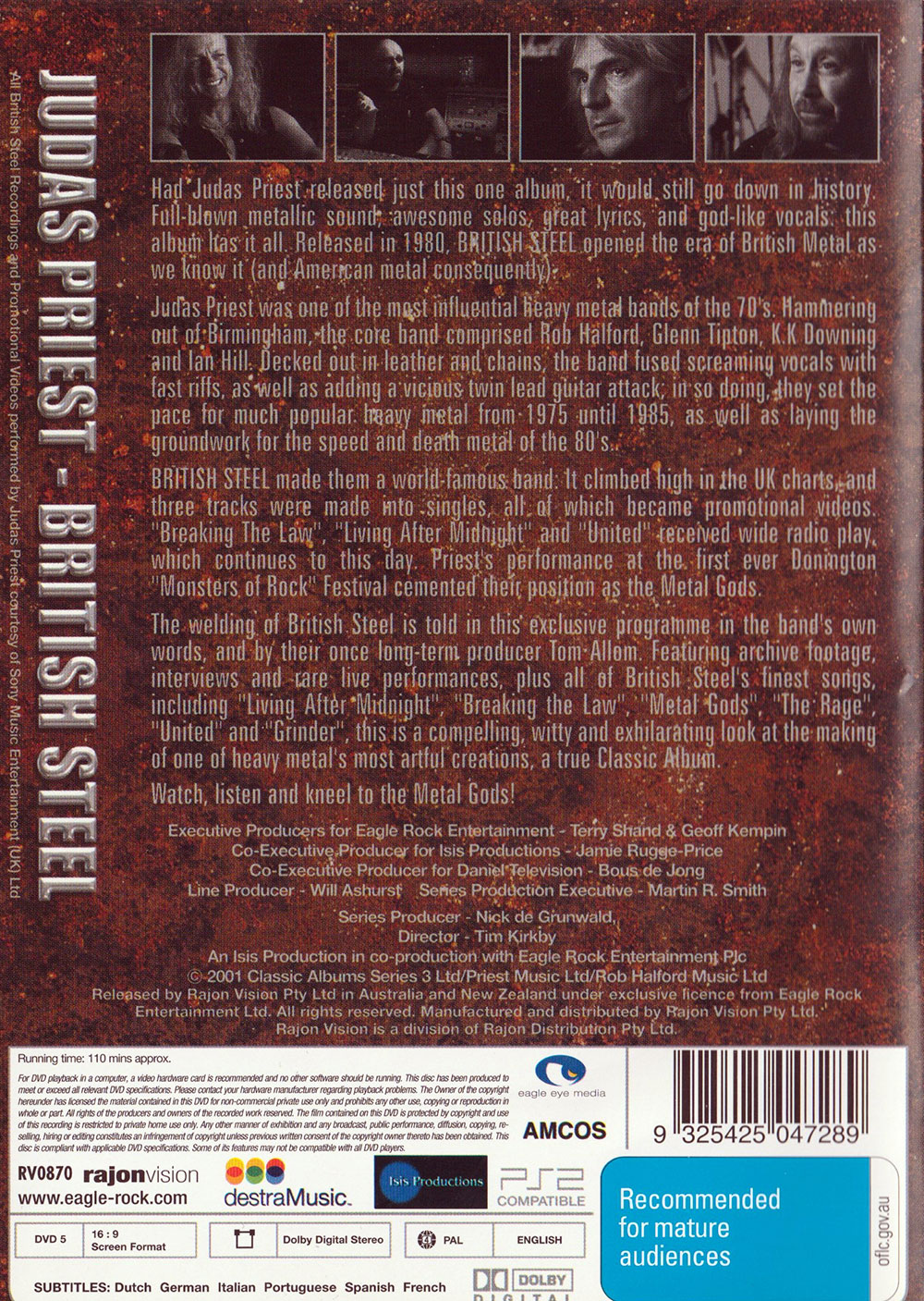 Classic Albums Judas Priest British Steel (DVD)