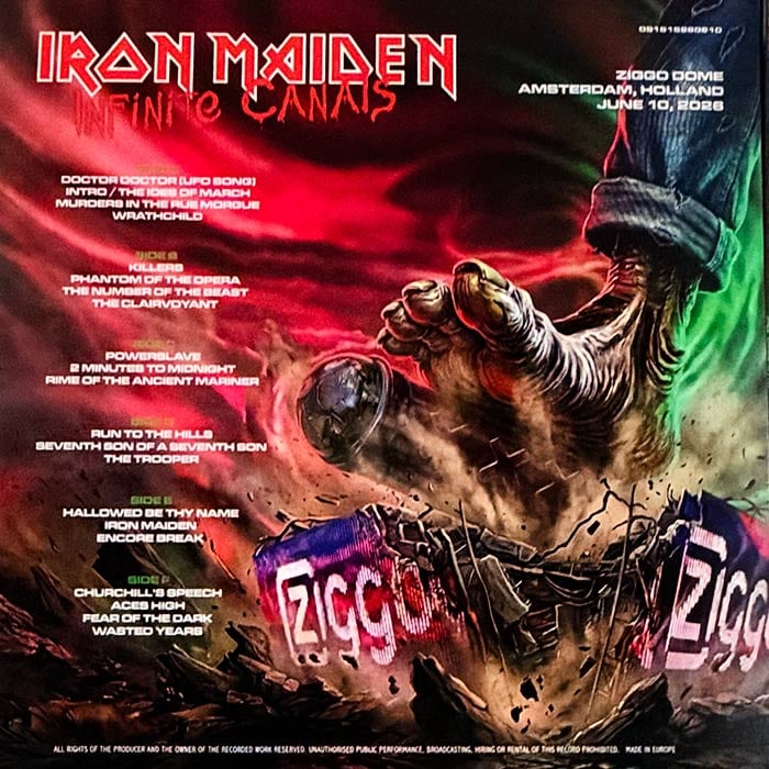 Iron Maiden: Infinite Canals (Limited Edition 3LP Coloured Vinyl – Live at Ziggo Dome Amsterdam 2026) - Image 2